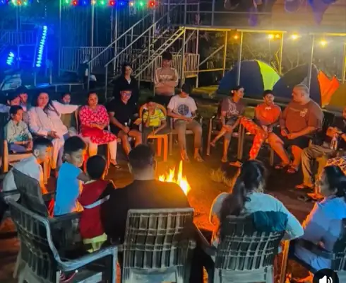 campfire at night pawna dam